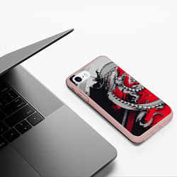 Чехол iPhone 7/8 матовый Dragon - Japan style, цвет: 3D-светло-розовый — фото 2