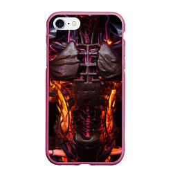 Чехол iPhone 7/8 матовый Тело киборга киберпанк, цвет: 3D-малиновый