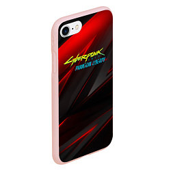 Чехол iPhone 7/8 матовый Cyberpunk 2077 phantom liberty red black logo, цвет: 3D-светло-розовый — фото 2