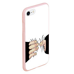 Чехол iPhone 7/8 матовый Рука сжимает талию, цвет: 3D-светло-розовый — фото 2