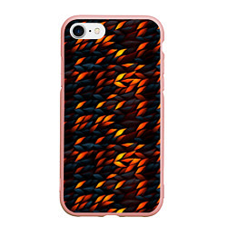 Чехол iPhone 7/8 матовый Black orange texture