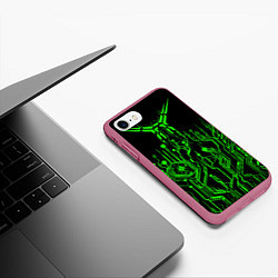 Чехол iPhone 7/8 матовый Кислотный Киберпанк-модерн, цвет: 3D-малиновый — фото 2