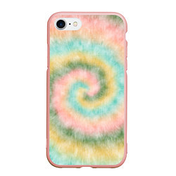 Чехол iPhone 7/8 матовый Тай-дай болотный, цвет: 3D-светло-розовый