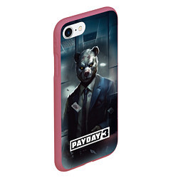 Чехол iPhone 7/8 матовый Payday 3 bear, цвет: 3D-малиновый — фото 2