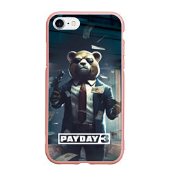 Чехол iPhone 7/8 матовый Payday 3 bear, цвет: 3D-светло-розовый