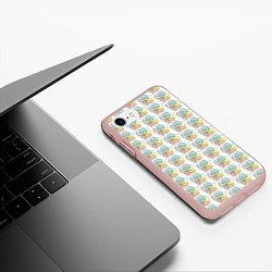 Чехол iPhone 7/8 матовый Кленовые листики, цвет: 3D-светло-розовый — фото 2