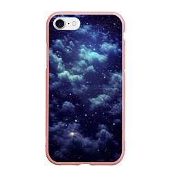 Чехол iPhone 7/8 матовый Звездная ночь - нейросеть, цвет: 3D-светло-розовый