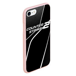 Чехол iPhone 7/8 матовый Counter strike 2 - white line, цвет: 3D-светло-розовый — фото 2