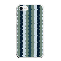 Чехол iPhone 7/8 матовый Широкие полосы тёмно-зелёный