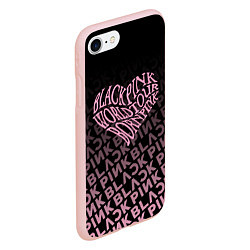 Чехол iPhone 7/8 матовый Блэкпинк - сердце, цвет: 3D-светло-розовый — фото 2