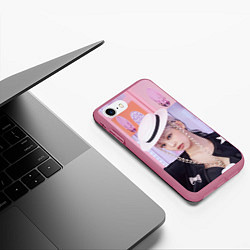 Чехол iPhone 7/8 матовый Ким Дженни, цвет: 3D-малиновый — фото 2