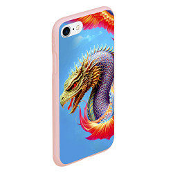 Чехол iPhone 7/8 матовый Dragon - irezumi - tattoo - Japan, цвет: 3D-светло-розовый — фото 2
