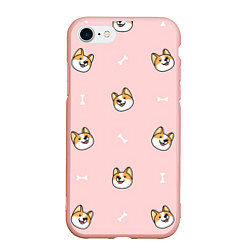 Чехол iPhone 7/8 матовый Pink corgi