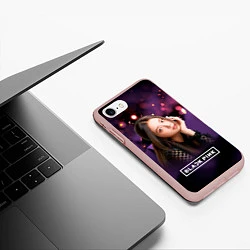 Чехол iPhone 7/8 матовый Ким Джису Блэкпинк, цвет: 3D-светло-розовый — фото 2