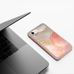 Чехол iPhone 7/8 матовый Texture and glitter, цвет: 3D-светло-розовый — фото 2