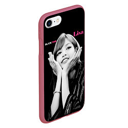 Чехол iPhone 7/8 матовый Blackpink Lisa gesture of love, цвет: 3D-малиновый — фото 2