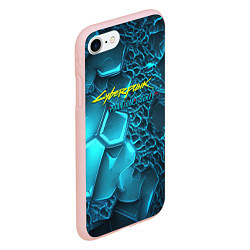 Чехол iPhone 7/8 матовый Cyberpunk ice logo, цвет: 3D-светло-розовый — фото 2