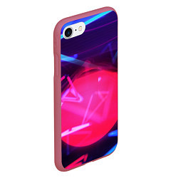 Чехол iPhone 7/8 матовый Неоновые лампы, цвет: 3D-малиновый — фото 2