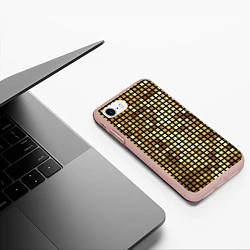 Чехол iPhone 7/8 матовый Золотая мозаика, поверхность диско шара, цвет: 3D-светло-розовый — фото 2