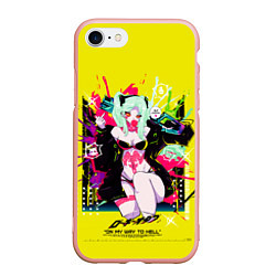 Чехол iPhone 7/8 матовый Ребекка - Киберпанк 2077, цвет: 3D-светло-розовый