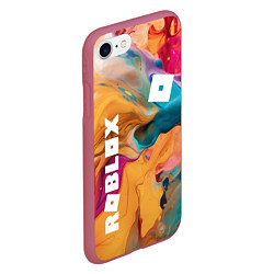Чехол iPhone 7/8 матовый Roblox Logo Color, цвет: 3D-малиновый — фото 2