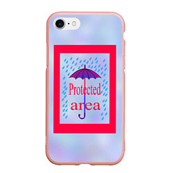 Чехол iPhone 7/8 матовый Защищенная зона, цвет: 3D-светло-розовый