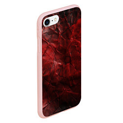 Чехол iPhone 7/8 матовый Текстура красная кожа, цвет: 3D-светло-розовый — фото 2