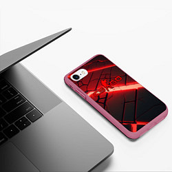 Чехол iPhone 7/8 матовый CS GO red neon, цвет: 3D-малиновый — фото 2