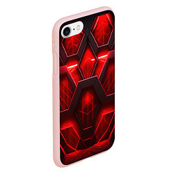 Чехол iPhone 7/8 матовый Red space abstract, цвет: 3D-светло-розовый — фото 2