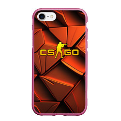 Чехол iPhone 7/8 матовый CSGO orange logo, цвет: 3D-малиновый