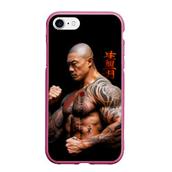 Чехол iPhone 7/8 матовый Irezumi tattoo yakuza, цвет: 3D-малиновый