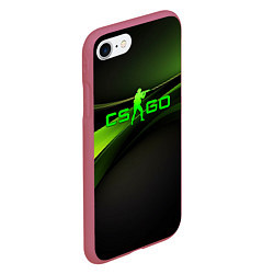 Чехол iPhone 7/8 матовый CS GO black green logo, цвет: 3D-малиновый — фото 2