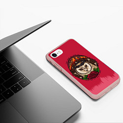 Чехол iPhone 7/8 матовый Bring Me The Horizon Owl, цвет: 3D-светло-розовый — фото 2