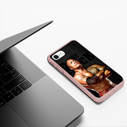 Чехол iPhone 7/8 матовый Dwayne - Johnson, цвет: 3D-светло-розовый — фото 2