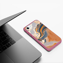 Чехол iPhone 7/8 матовый Разноцветная яшма, цвет: 3D-малиновый — фото 2