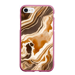 Чехол iPhone 7/8 матовый Яшма серая, цвет: 3D-малиновый