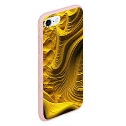 Чехол iPhone 7/8 матовый Объемная желтая текстура, цвет: 3D-светло-розовый — фото 2