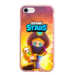 Чехол iPhone 7/8 матовый Mortis пират Brawl Stars, цвет: 3D-светло-розовый