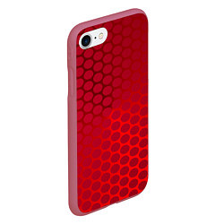 Чехол iPhone 7/8 матовый Сотовый красный градиент, цвет: 3D-малиновый — фото 2