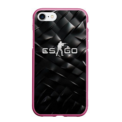 Чехол iPhone 7/8 матовый CS GO black chrome, цвет: 3D-малиновый