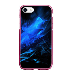 Чехол iPhone 7/8 матовый Blue black background, цвет: 3D-малиновый