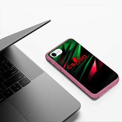 Чехол iPhone 7/8 матовый CS GO green red, цвет: 3D-малиновый — фото 2