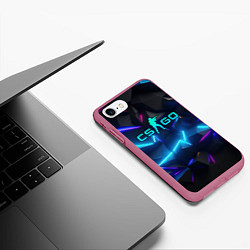 Чехол iPhone 7/8 матовый CS GO neon style, цвет: 3D-малиновый — фото 2