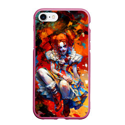 Чехол iPhone 7/8 матовый Клоун девушка, цвет: 3D-малиновый