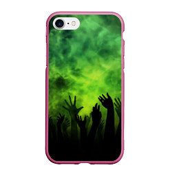 Чехол iPhone 7/8 матовый Зомби вечеринка, цвет: 3D-малиновый