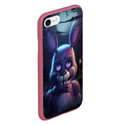 Чехол iPhone 7/8 матовый Bonnie FNAF, цвет: 3D-малиновый — фото 2