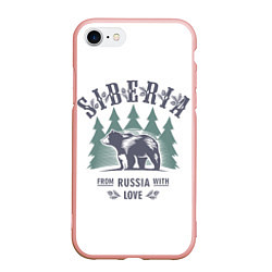 Чехол iPhone 7/8 матовый Сибирь - из России с любовью, цвет: 3D-светло-розовый