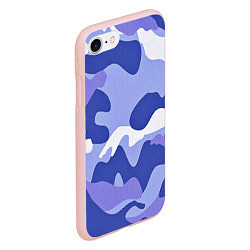 Чехол iPhone 7/8 матовый Камуфляжный узор голубой, цвет: 3D-светло-розовый — фото 2