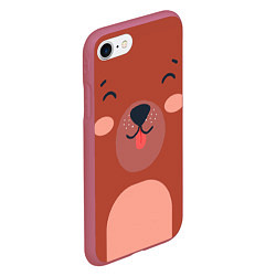 Чехол iPhone 7/8 матовый Малаш медвежонок, цвет: 3D-малиновый — фото 2