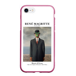 Чехол iPhone 7/8 матовый Рене Магритт - Сын человеческий, цвет: 3D-малиновый